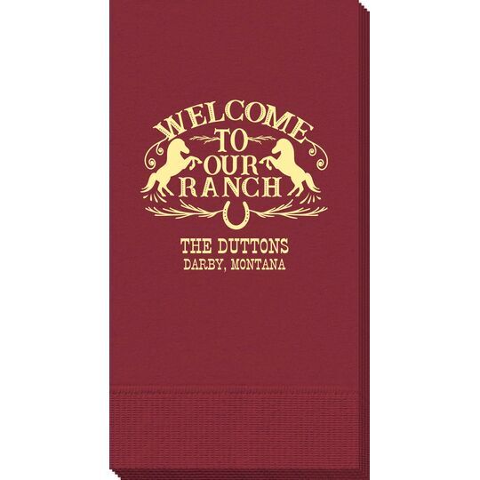 Welcome To Our Ranch Guest Towels